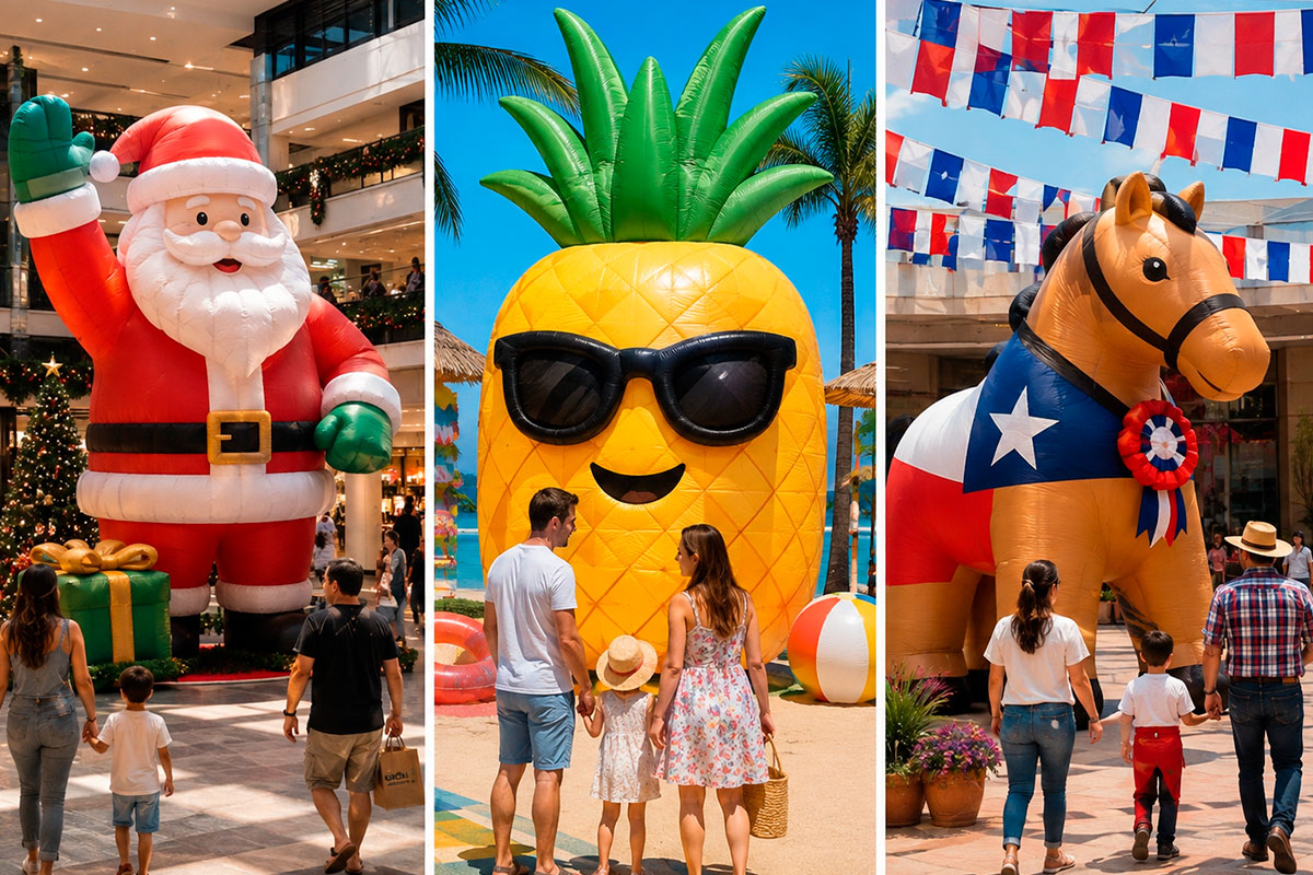 Inflables publicitarios para Navidad, verano y Fiestas Patrias