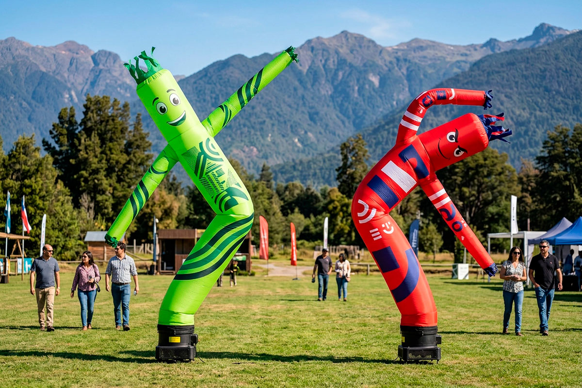 Bailarines inflables personalizados con colores y gráficas de marca